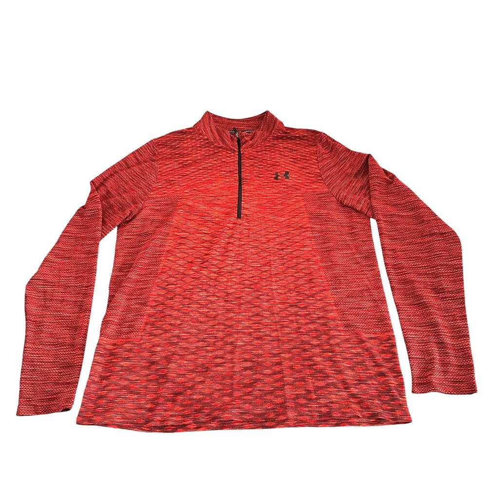 Under Armour HeatGear Vanish Seamless 1/4 Zip Top Men Size 2XL Orange Activewear